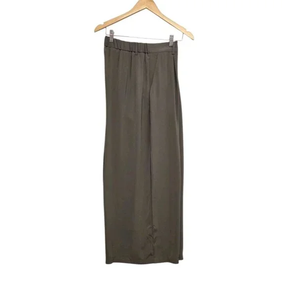 Tronjori Womens XL Taupe Wide Leg Palazzo Pants Pleated Boho Lagenlook Casual - Picture 4 of 8